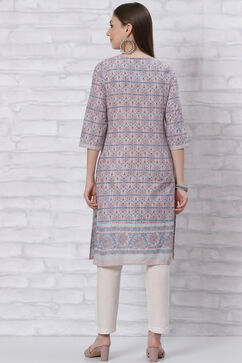 Peach Straight Kurta image number 4